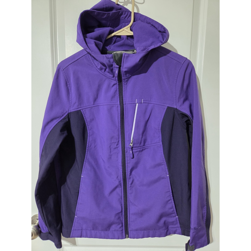 Free Tech Jacket Full-Zip Hooded Lightweight Pockets Womens Size M 8-10 Purple